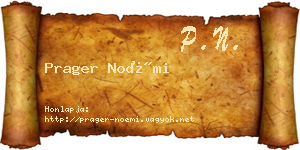 Prager Noémi névjegykártya